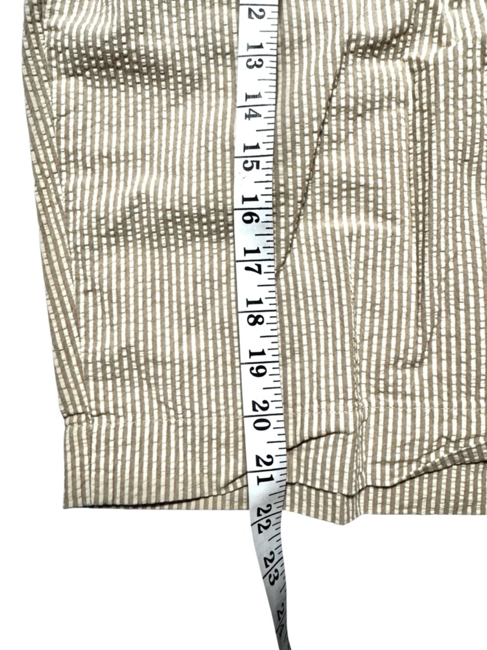 Polo by Ralph Lauren Beige Seersucker Stripe Flat Front Shorts - Picture 7 of 8